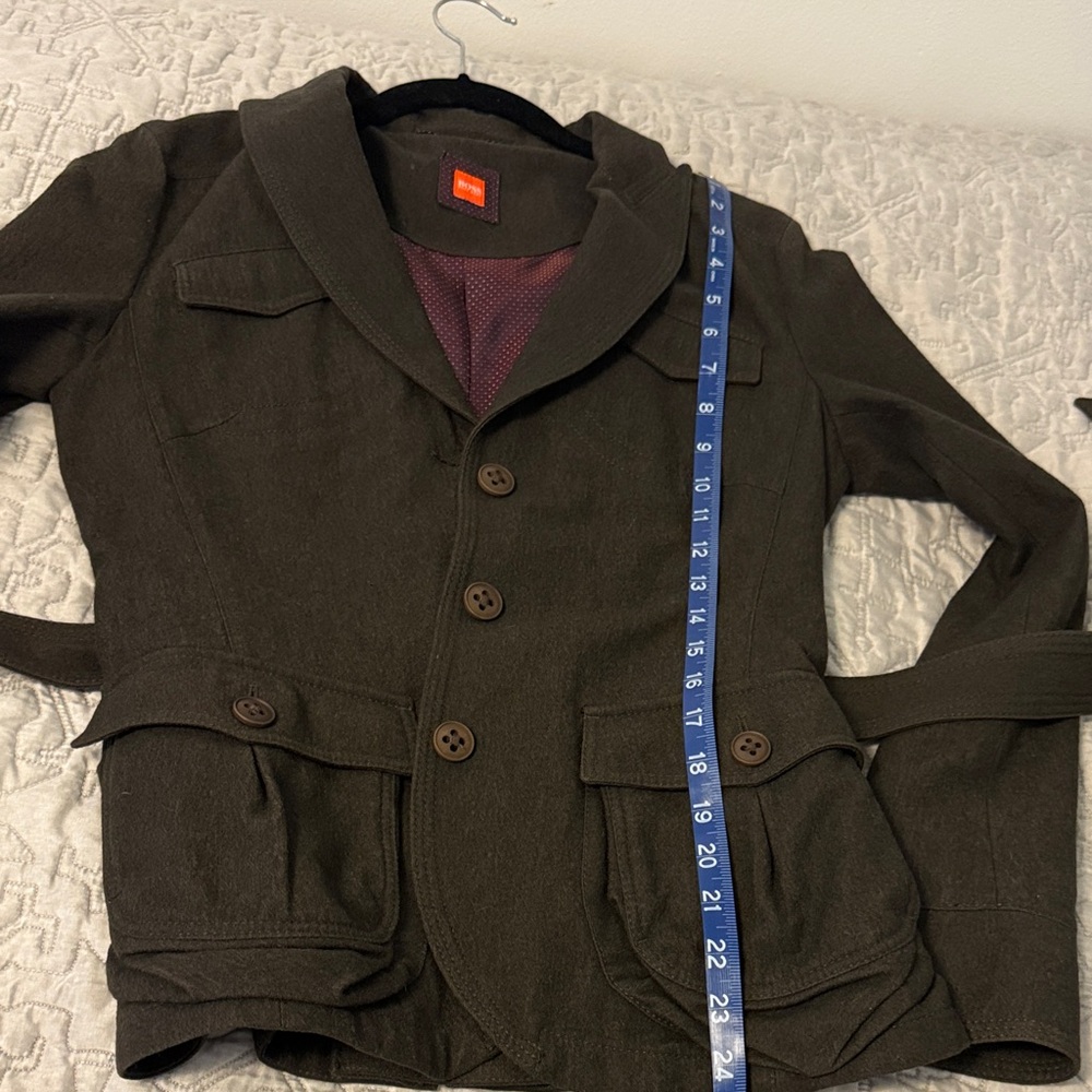 Hugo Boss Dark Brown Belted Utility Jacket